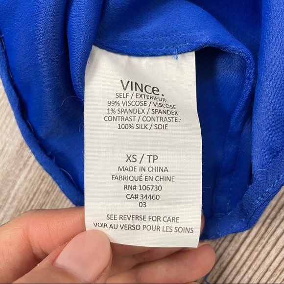 Vince V-Neck Tunic Dress Cobalt Blue Size XS - Picture 8 of 9